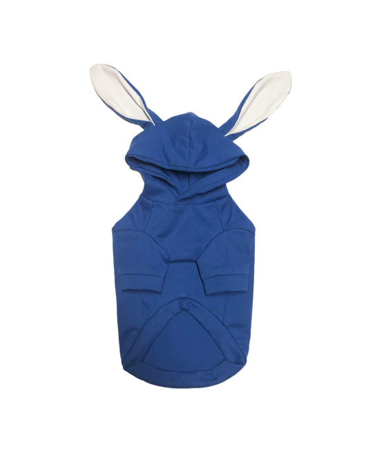 Bunny Ear Hoodie, 9oz Combed COTTON Jersey, Baleine Blue, Dog Apparel