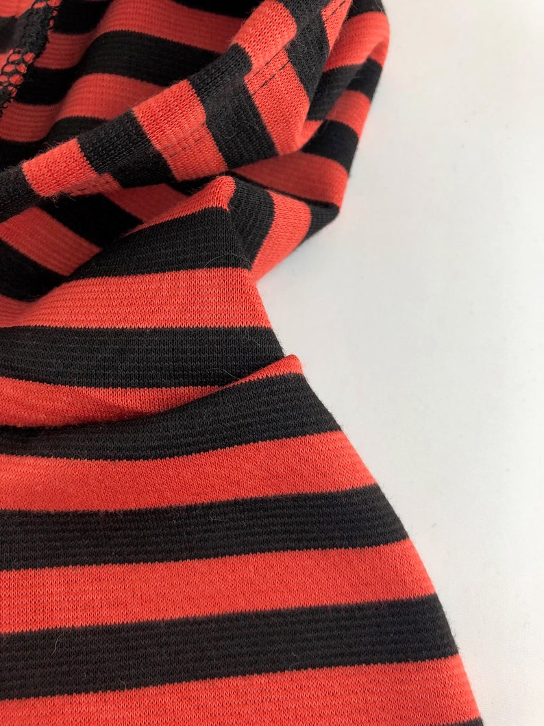 Black Orange Striped Ponte di Roma hoodie, Dog Apparel