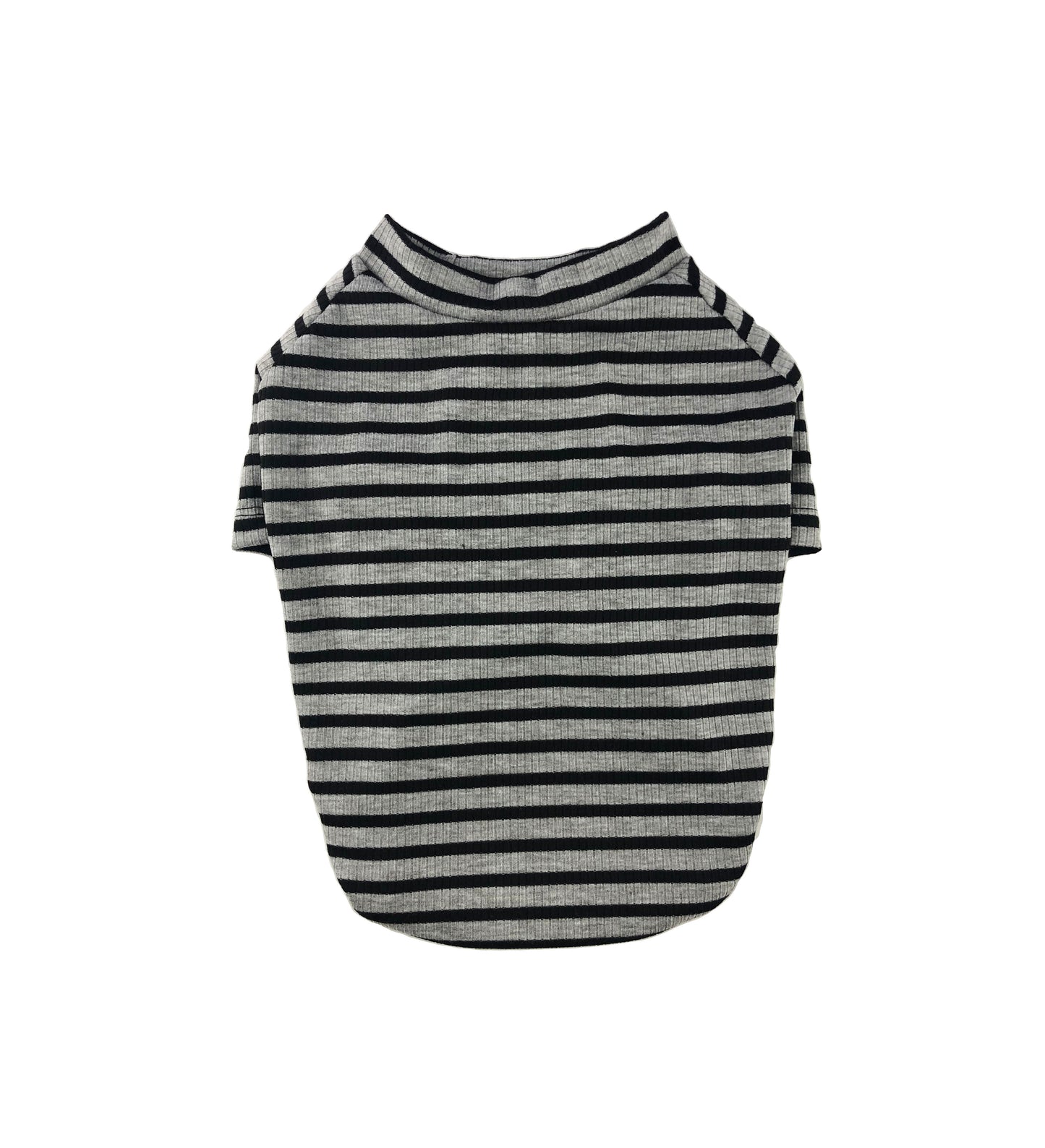 Gray & Black Striped Rib Knit Tee, Dog Apparel