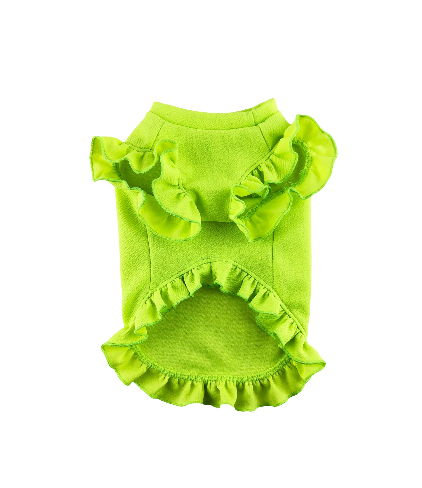 Neon Yellow Ruffled Dress, Liverpool Stretch Knit