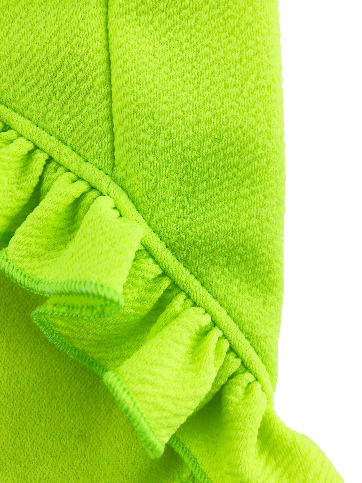 Neon Yellow Ruffled Dress, Liverpool Stretch Knit