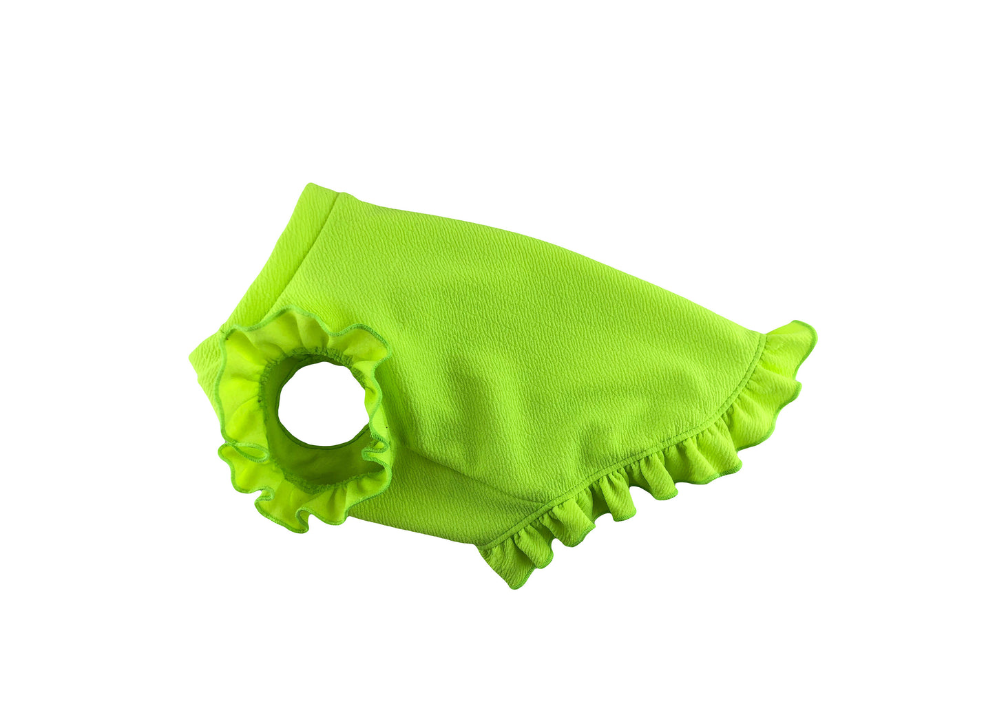 Neon Yellow Ruffled Dress, Liverpool Stretch Knit