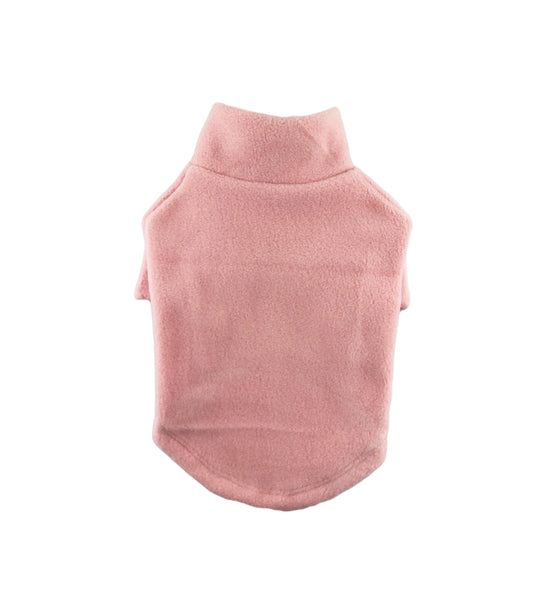 Powder Pink Fleece Mock Neck Winter Top