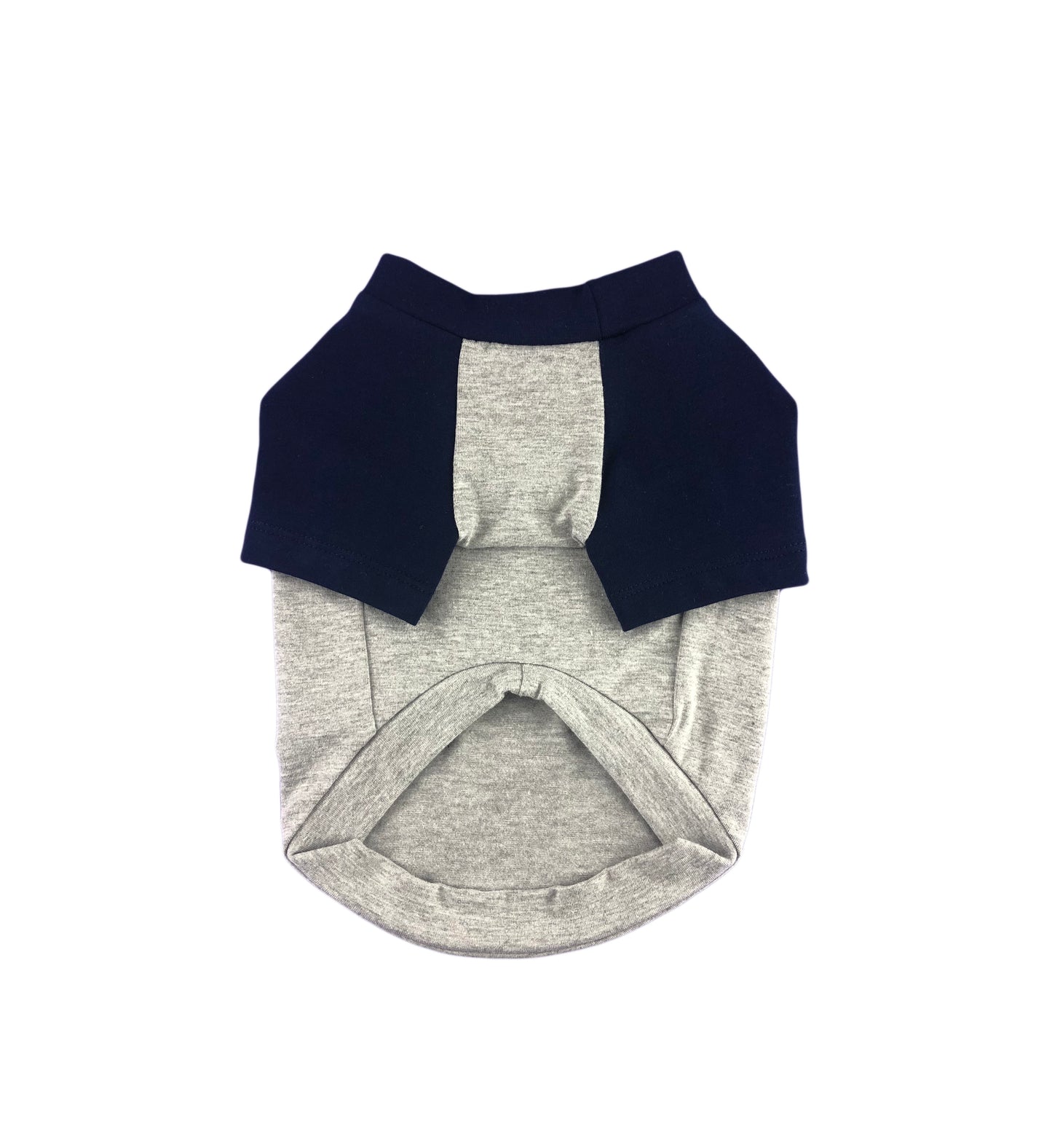 Heather Grey & Navy Contrasting Raglan T-shirt, 95Cotton/ 5Spandex Jersey,  Dog Apparel