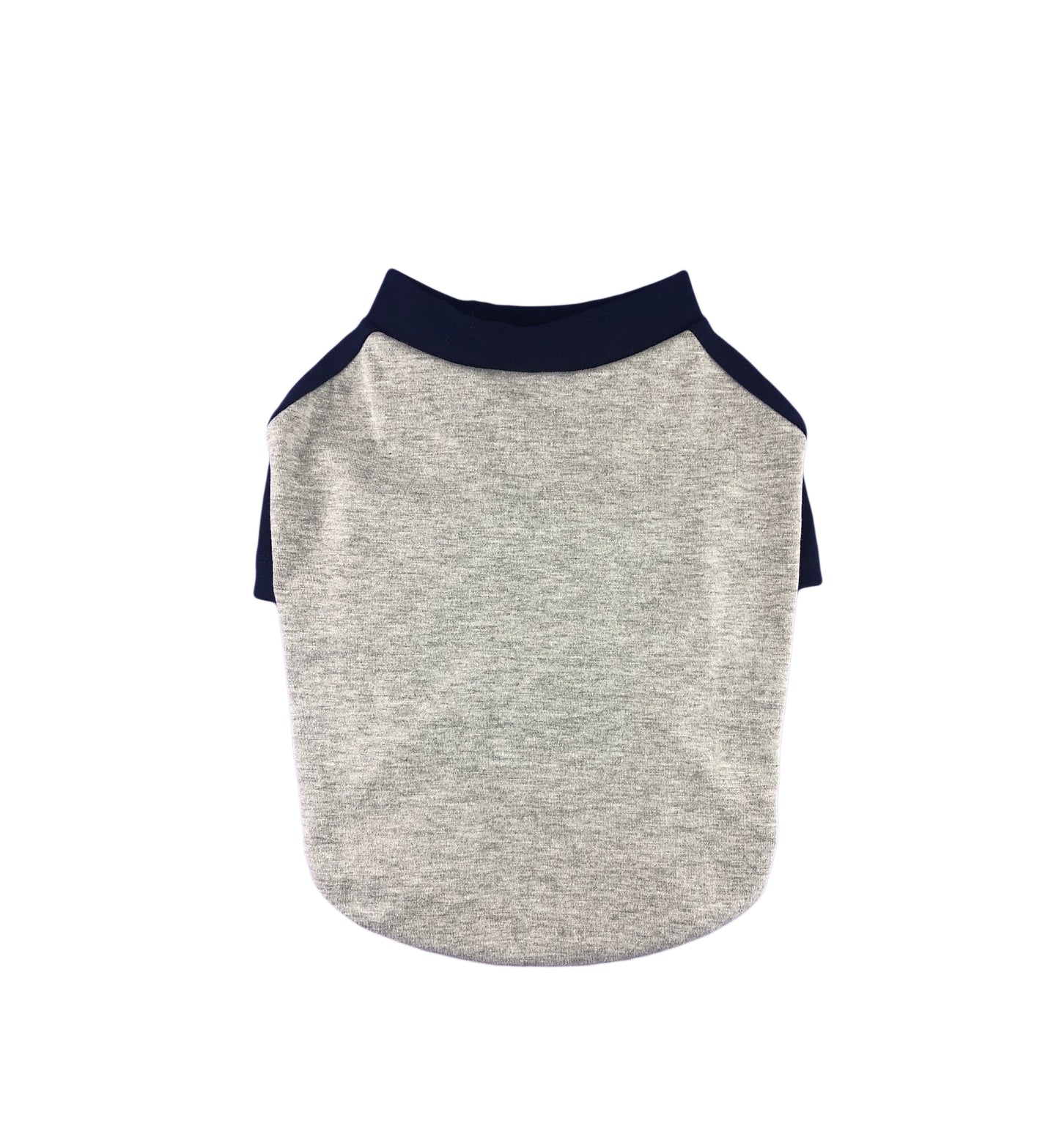 Heather Grey & Navy Contrasting Raglan T-shirt, 95Cotton/ 5Spandex Jersey,  Dog Apparel