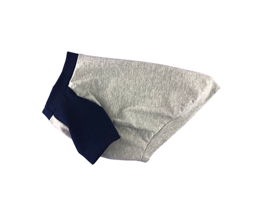 Heather Grey & Navy Contrasting Raglan T-shirt, 95Cotton/ 5Spandex Jersey, Dog Apparel