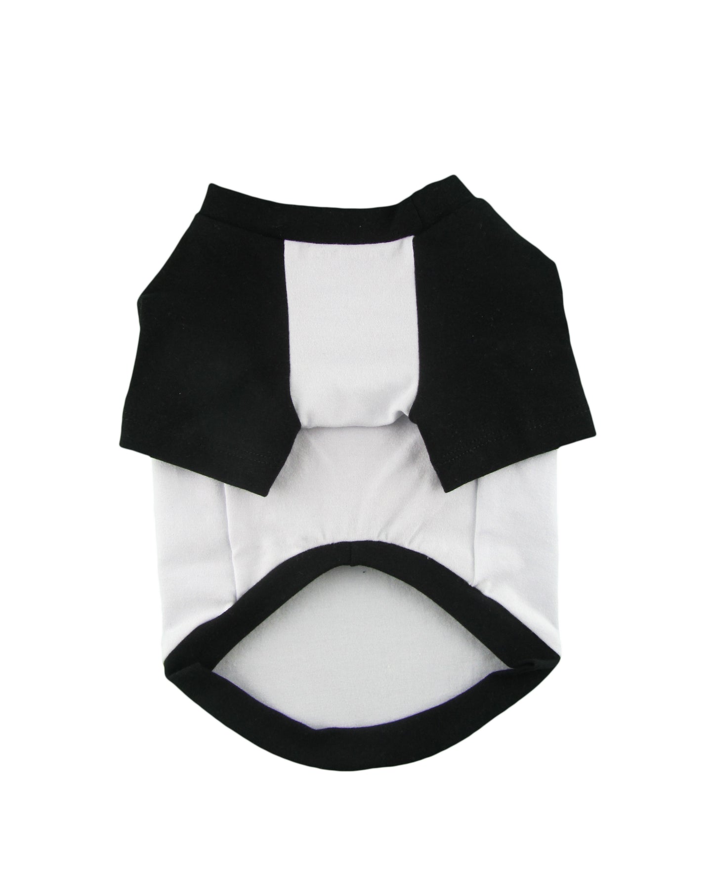 Black and White Contrasting Raglan T-shirt, 95Cotton/ 5Spandex Jersey,  Dog Apparel