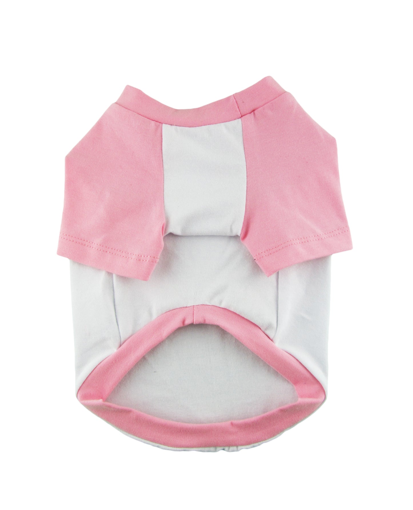 Candy Pink and White Contrasting Raglan T-shirt, 95 Cotton/5 Spandex Jersey, Dog Tee, Dog Apparel