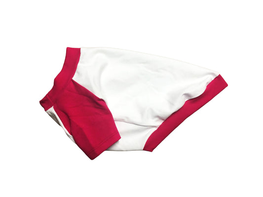 Hot Fuchsia and White Contrasting Raglan T-shirt, 95Cotton/ 5Spandex Jersey, Dog Apparel