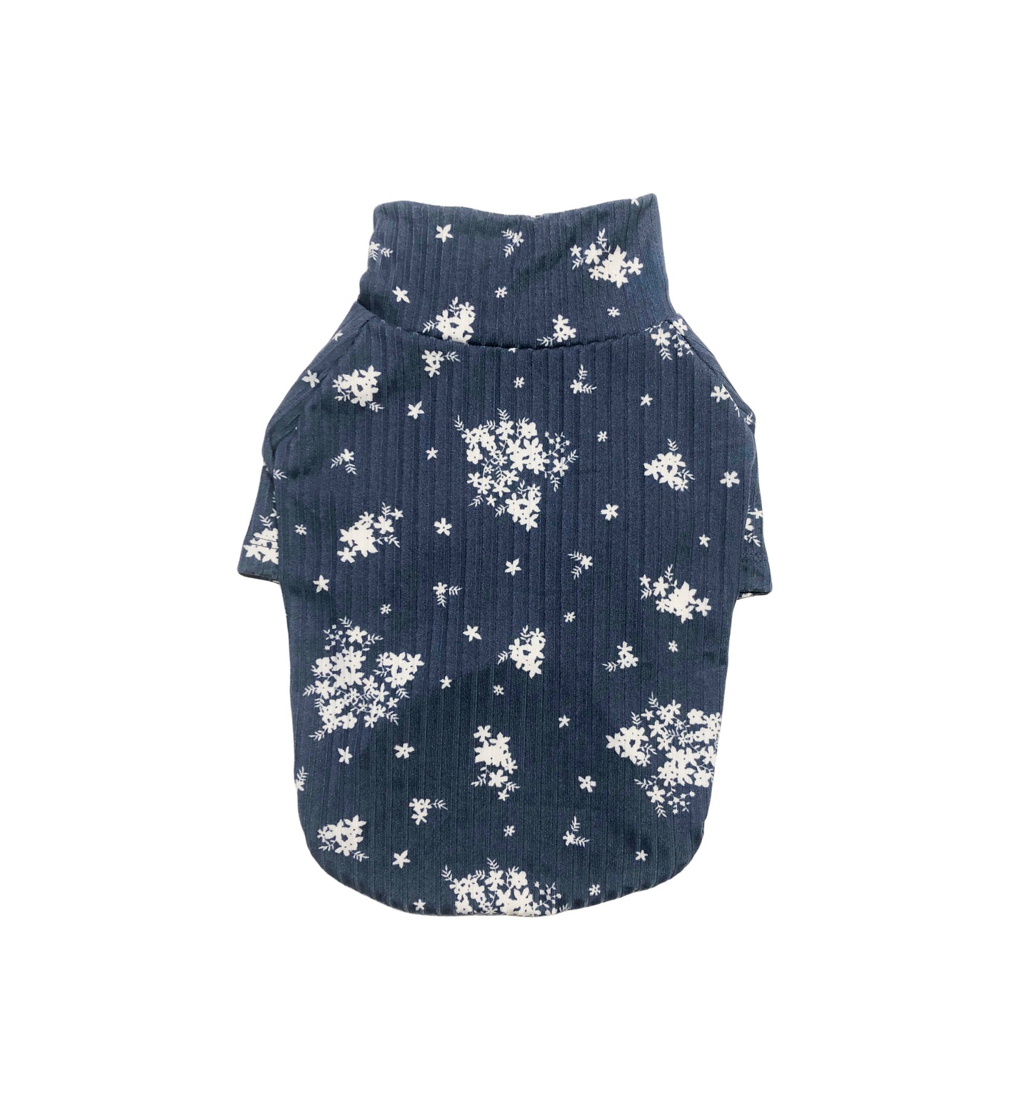 Floral Print, Rib Knit Mock Neck Top,Dog Apparel