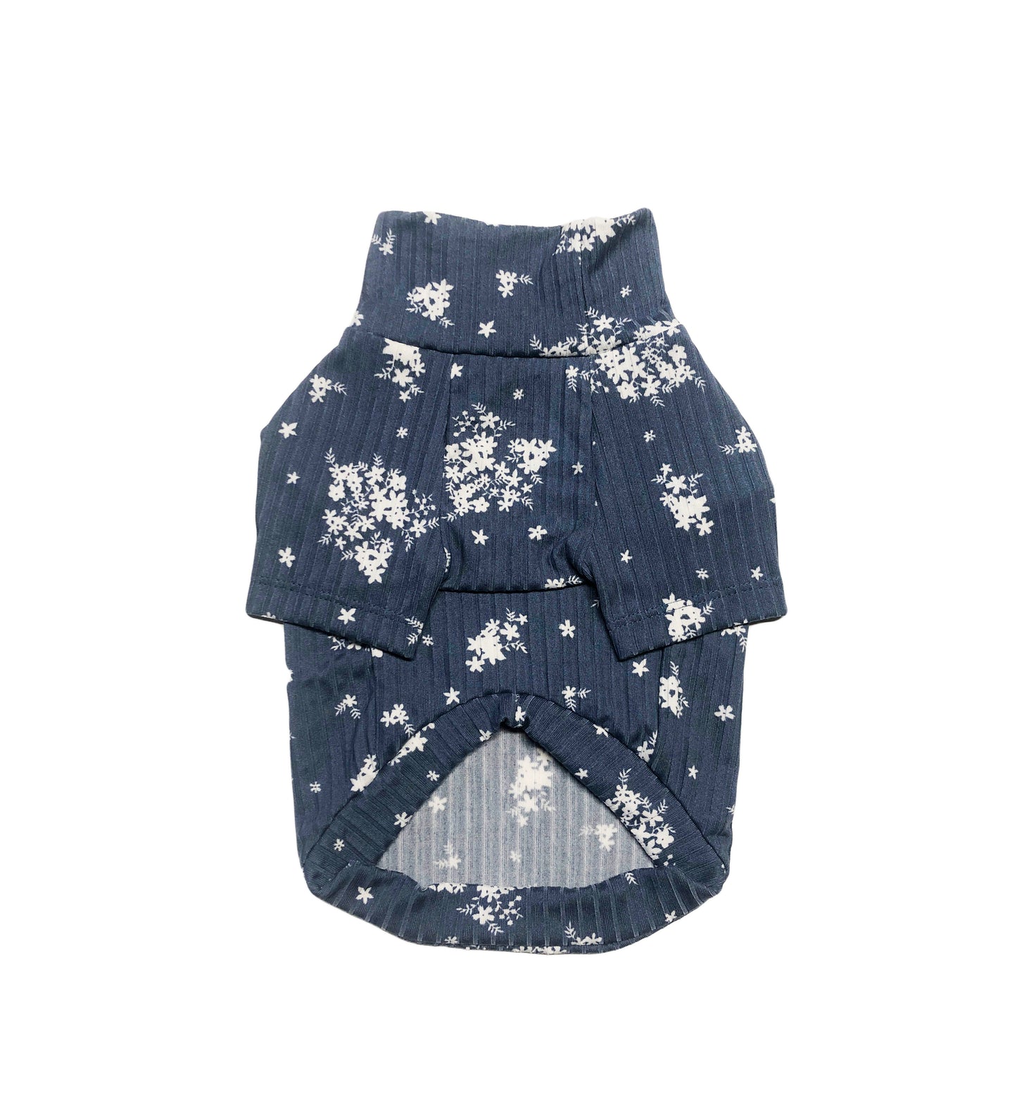 Floral Print, Rib Knit Mock Neck Top,Dog Apparel